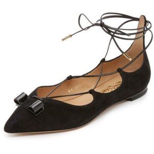 Salvatore Ferragamo Black Suede Flat